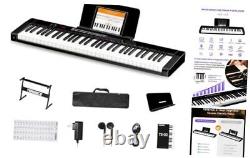 61 Keys Piano Keyboard, Electronic Digital Piano with Semi Glossy Black