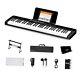 61 Keys Piano Keyboard, Electronic Digital Piano With Semi-weighted Keys, Lcd