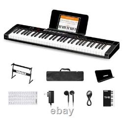 61 Keys Piano Keyboard, Electronic Digital Piano with Semi-weighted Keys, LCD