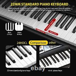 61 Keys Piano Keyboard Lighted Keys, Full-Size Keys Keyboard Piano for