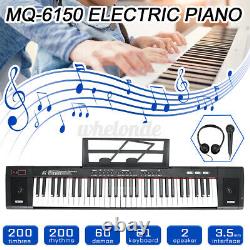 61-Lighted Key Electronic Keyboard Music Piano Organ withMicrophone Stool Earphone