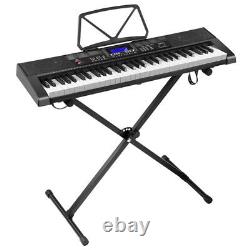 61-key Electronic Keyboard Illuminated Keyboard with Music Stand + Earphones US