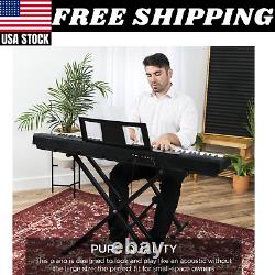 88 Key Digital Keyboard Piano W Stand Set Semi Weighted Keys Sustain Pedal Music