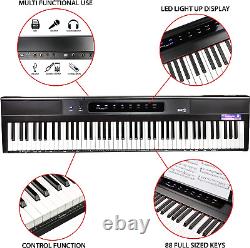 88 Key Digital Piano Keyboard Piano with Full Size Semi-Weighted Keys, Power Sup