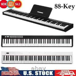 88 Key Digital Piano MIDI Keyboard with Pedal and Bag Music Instrument White Black