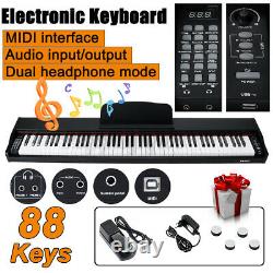 88-Key Electronic Piano Keyboard Musical Instrument With Sustain Pedal Gift US