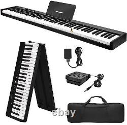 88 Key Fold Electric Piano Keyboard Portable Semi Weighted Full Size Key withPedal