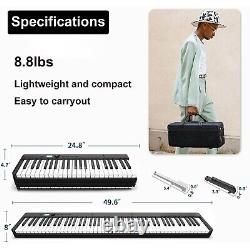 88 Key Fold Electric Piano Keyboard Portable Semi Weighted Full Size Key withPedal