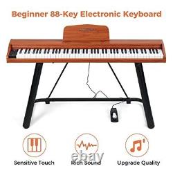 88-Key Full Size Digital Piano, Electronic Keyboard Set With Semi Weighted