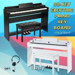 88 Key Music Keyboard Piano 3 Pedal Board Electric Digital LCD Professional Gift