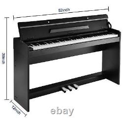 88 Key Music Keyboard Piano WithStand Adapter 3 Pedal Board Electric Piano US