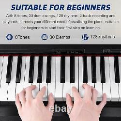 88 Key Music Keyboard Piano WithStand Adapter 3 Pedal Board Electric WithO Bench US