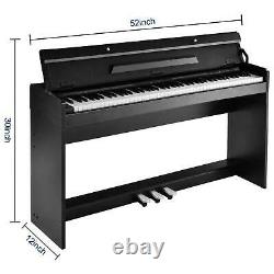 88 Key Music Keyboard Piano WithStand Adapter 3 Pedal Board Electric With Bench US