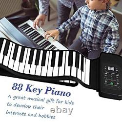 88 Keys Roll Up Piano, Soft Silicone Electronic Music Folding Piano Keyboard