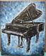 A Grand Piano Classic Keyboard New Painting Original 8x10 Canvas Signed Crowell