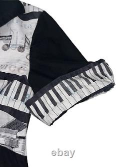 Adult Recital Dress Piano Music Note Keyboard Black White UNIQUE 36 Top 32 Waist
