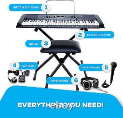 Alesis Melody 61 Key Keyboard Piano for Beginners with Speakers, Stand, Bench, H