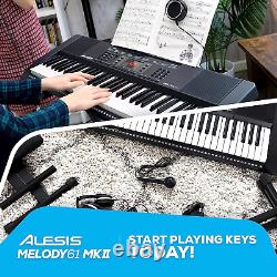 Alesis Melody 61 Key Keyboard Piano for Beginners with Speakers, Stand, Bench, H