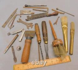 Antique Piano Organ Musical Instrument Tuning & Repair Tools Wrenches Brushes