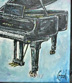 BABY GRAND PIANO keyboard NEW oil painting original 8x10 canvas signed Crowell $