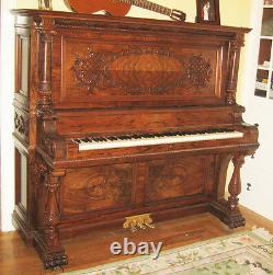 B. Shoninger Burl Walnut wood music box jukebox player piano digital pneumatic