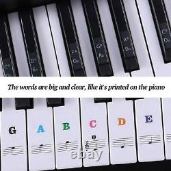 Beginner Music Keyboard Piano Stickers 88/61/54/49Keys Set (COLORED)