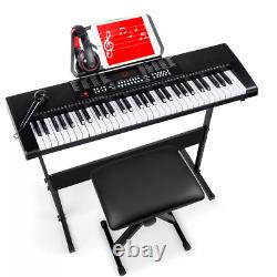 Best Choice Products 61-Key Beginners Electronic Keyboard Piano Set With LED, 3 Te
