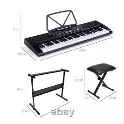Best Choice Products 61-Key Beginners Electronic Keyboard Piano Set With LED, 3 Te