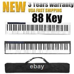 Black 88 Key Digital Piano MIDI Keyboard with Pedal and Bag Music Instrument White