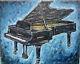 Concert Grand Piano Keyboard New Painting Original 8x10 Canvas Signed Crowell Us