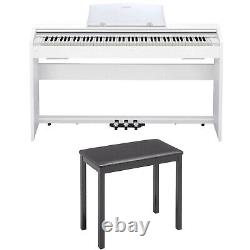 Casio Music Privia PX-770 Digital Piano Keyboard, White PX-770WE with Bench