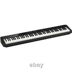 Casio PX-S3100BK Slim 88 Weighted Key Digital Piano, Black with AC Adapter, Music