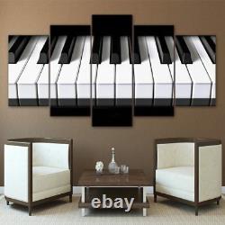 Classic Piano Keyboard Music Instrument 5 pieces Canvas Wall Poster Home Decor