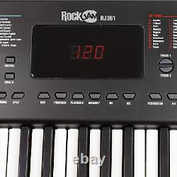Compact 61 Key Keyboard with Sheet Music Stand, Power Supply, Piano Note Sticker
