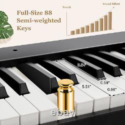 Costway 88-Key Folding Electric Piano Keyboard Semi Weighted Full Size MIDI