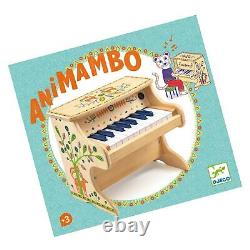 DJECO Animambo 18 Key Electronic Piano Musical Instrument, Tan