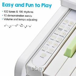 Desktop Wooden Piano Children Musical Instrument 30-Key Electronic Keyboard nf