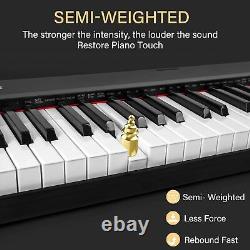 Digital Piano 88 Key Full Size Semi Weighted Electronic Keyboard With Music St