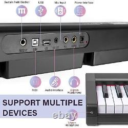 Digital Piano 88 Key Full Size Semi Weighted Electronic Keyboard With Music St