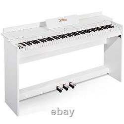 Digital Piano 88 Key Full-Size Weighted Keyboard Piano, MP3 Function, white