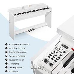 Digital Piano 88 Key Full-Size Weighted Keyboard Piano, MP3 Function, white