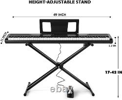 Digital Piano 88 Key Weighted with Stand, 88 Key Semi Weighted Keyboard Piano ME