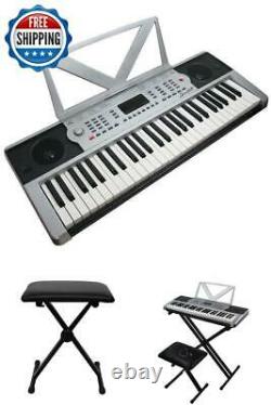 Digital Piano Keyboard 54 Key Portable Electronic Musical Instrument With Stand