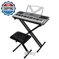 Digital Piano Keyboard 54 Key Portable Electronic Musical Instrument With Stand