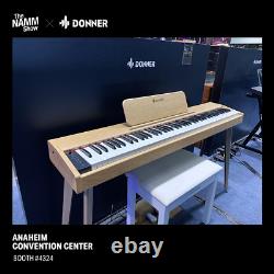 Donner DDP-60 Digital Piano Keyboard 128 Tones With Wood Stand Triple Pedal