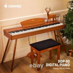 Donner DDP-80 88 Key Weighted Electric Digital Piano Keyboard Set With Bench
