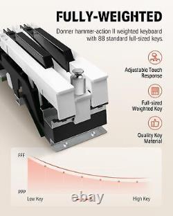 Donner DDP-80 Electric Piano Keyboard 88 Key Weighted With Pedal 128 Polyphony