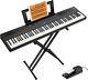 Donner Dep-45 Digital Piano Keyboard With Stand 88 Semi-weighted Keys Open B