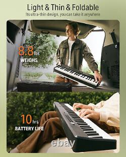 Donner DP-10 Foldable Digital Piano Bluetooth 88 Key Velocity-Sensitive Keyboard