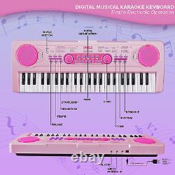 Electric Keyboard 49 Keys-Portable Digital Musical Karaoke Piano Keyboard-100 Tu